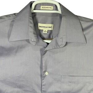 Pronto Uomo Long Sleeve Button Down‎ Shirt Purple Cotton Dress Shirt 15 32/33